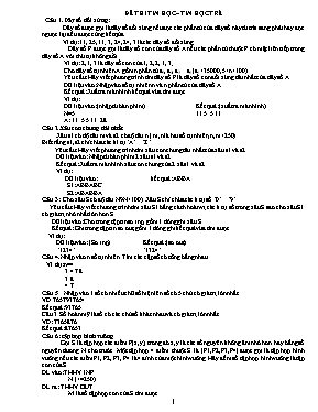 Bộ đề ôn luyện Tin học lớp 6